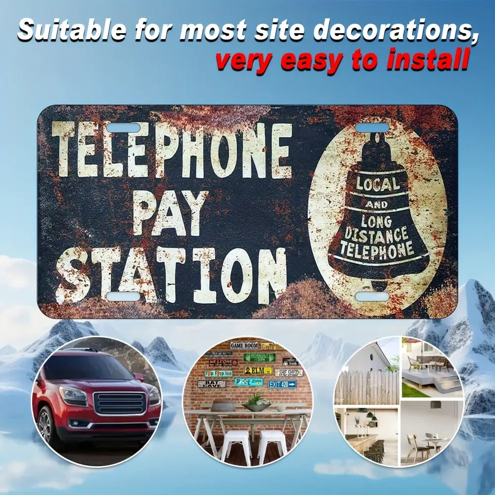 Tin Sign - Telephone Pay Stati - Home Office Pay review and price